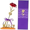 Dream Loom 24K gouden folie roos, kunstmatige roos bloemen met display standaard in geschenkdoos, beste cadeau voor…