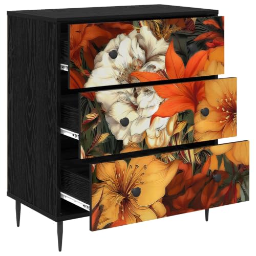 Cómoda rectangular moderna para dormitorio o sala con organizador de madera de lirios 8
