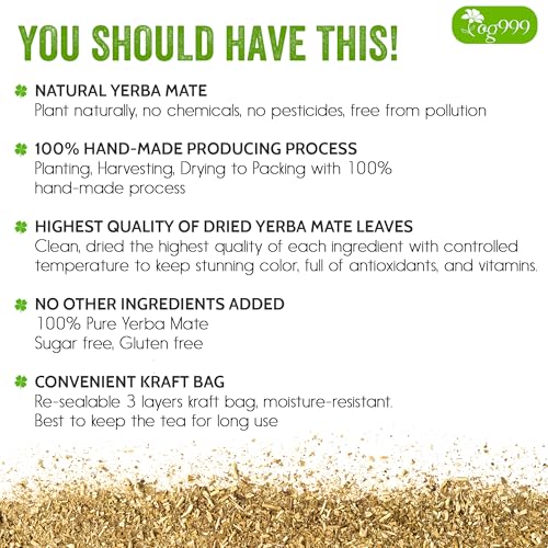 Image of TOG999, Premium 18oz Yerba Mate Tea, Hi-Caffeine, Super-Green Yerba Mate| No Dust| Fresh - Never Aged (Ilex Paraguariensis), Cultivated from Argentina - Rich in Antioxidants and Plant Nutrients.
