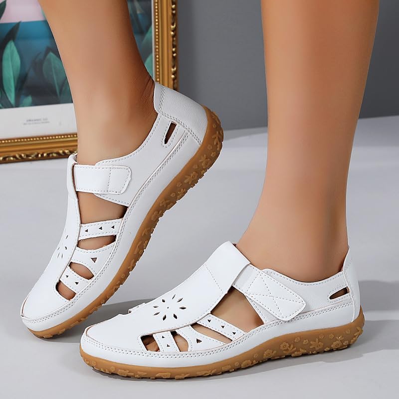 Orthopedic Sandals for Women, Womens Sandals Comfortable Closed Toe Casual Hollow Out Shoes Orthotic Wedge Sandals - Image 3