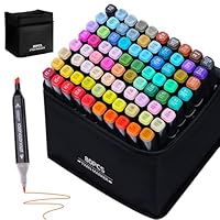 80 Farben Alkohol Stifte Set, Twin Tip Alcohol Marker Schnelltrocknend & Hohe Farbbrillanz Art Stifte für Skizzieren, Manga, Illustration, Bullet Journal & mehr, inkl. Tragetasche