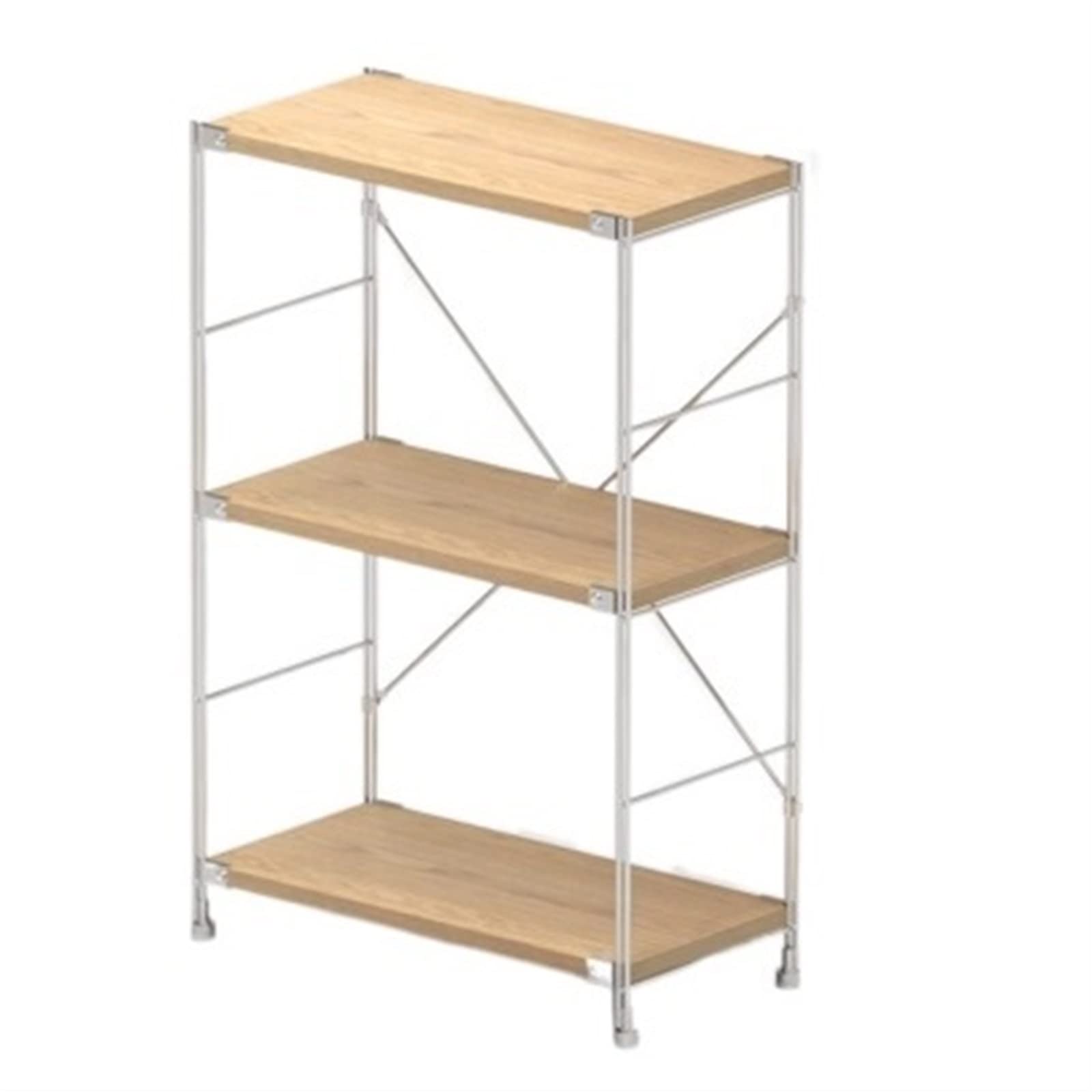 Stainless Steel Solid Wood Shelf, Floor-to-Ceiling Multi-Layer