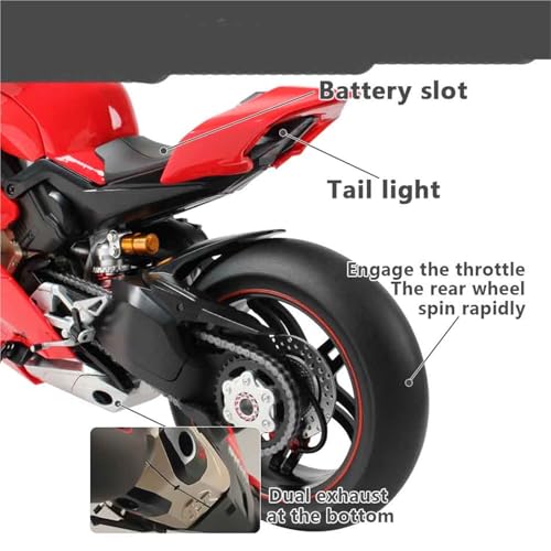 Modèle dynamique Ducati V4 1/7 en alliage injecté de haute précision
