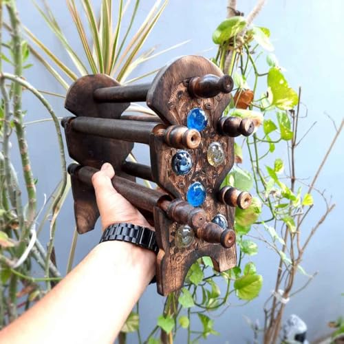 Image of Wooden Carved Bangle Stand | Folding Chuddi Stand | Gift item for women | Bar Bracelet, Bangle Jewelry Holder Stand Display Organizer, Bracelet Holder for Jewelry (Bangle stand 4 rods)