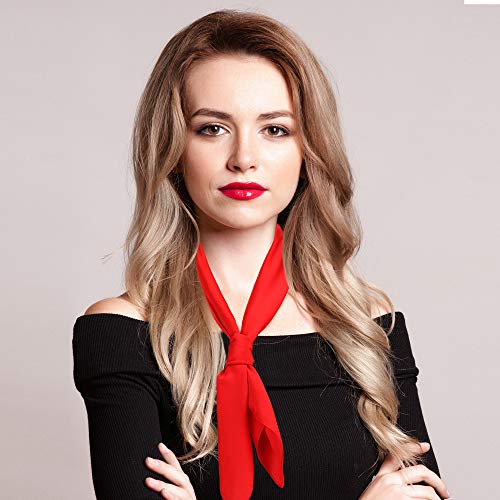 SATINIOR Chiffon Scarf Square Neck Scarf Handkerchief Retro Satin Ribbon Neckerchief for Women4