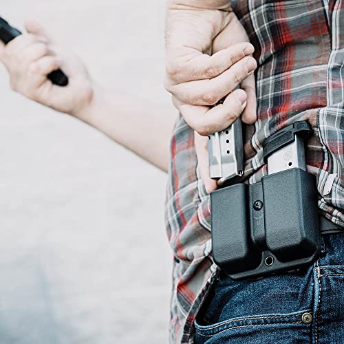 Owb Double Mag Pouch For S&W M&P 9/40, Sig P320, Beretta 92/96, Springfield Xd 9/40 & More - Usa Made - Signature Double Magazine Carrier With Tek-Lok Belt Attachment Clip By Blade-Tech Holsters #TOP4