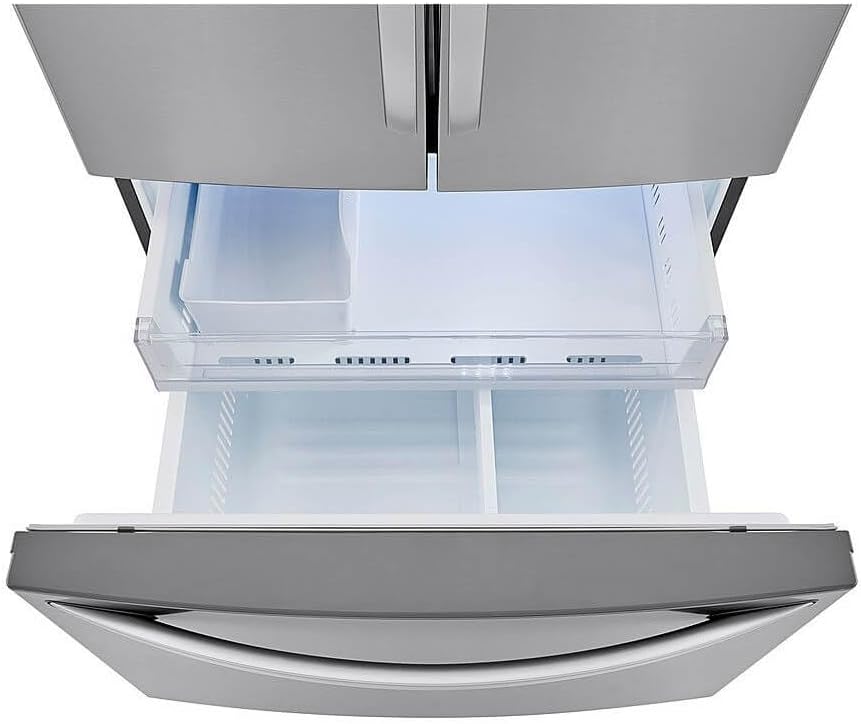 LG 29 cu. ft. 3-Door French Door Refrigerator in Stainless Steel with Door Cooling+ and Internal Ice Dispenser LRFCS29D6S