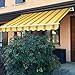 SF SAVINO FILIPPO - Toldo de Aluminio, Enrollable, Extensible, 2,5 x 2 m, a Rayas, Color Beige y Amarillo Ocre, Tela Muy Gruesa de 280 g/m² para balcón, Porche, Ventana, Puerta, Entrada, Vitrina