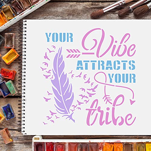 FINGERINSPIRE Stencil decorativo con citazione, 30...