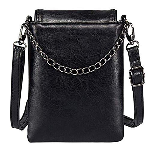 Small Crossbody Cell Phone Purse - Women Skull Gothic Crossbody Shoulder Bag, Leather Mini Phone Bag Travel Wallet Purse with Adjustable Strap - Thumbnail 2