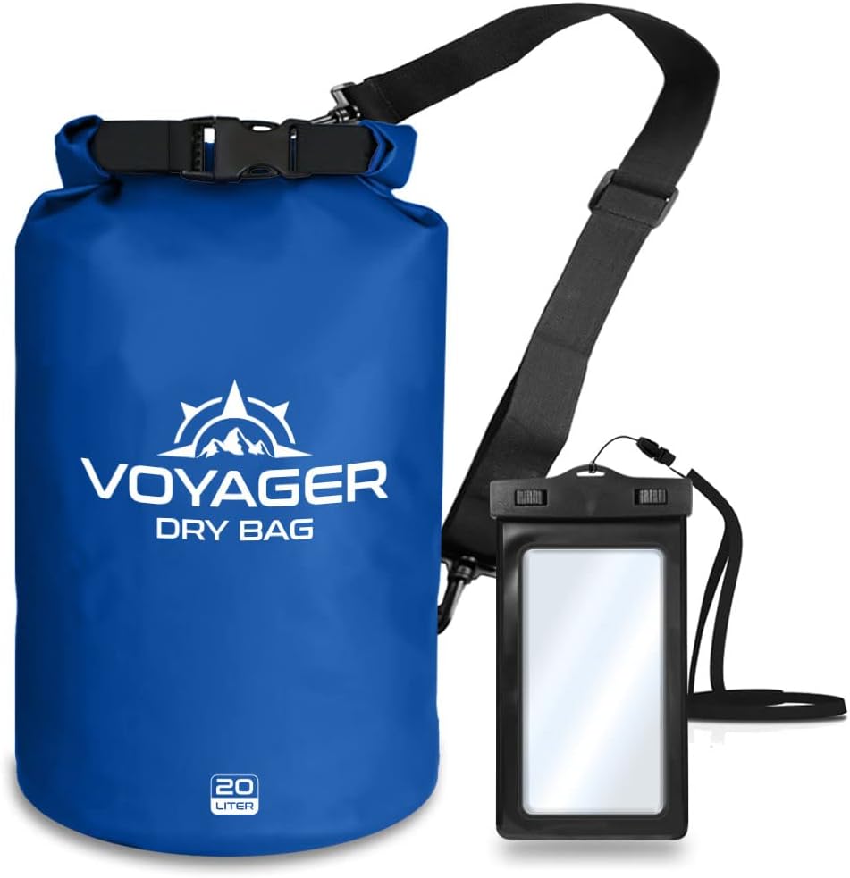 Heavy Duty Waterproof Dry Bag Voyager Series – Durable Roll Top Compression Bag –Kayaking, Rafting, Boating, Hiking, Fishing and Camping