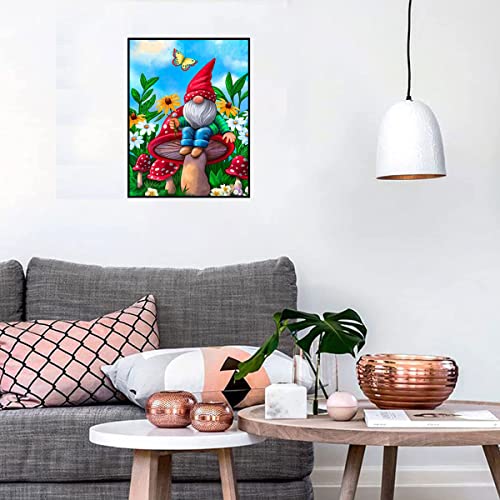 Gnome Stamped Cross Stitch Kits - Spring Flower Mushroom Counted Cross Stitch Kits For Beginners Adults Needlepoint Cross-Stitch Patterns Dimensions Needlecrafts Embroidery Kits Arts And Crafts #TOP2