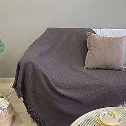 Colchas Tonos Marrones yibo Colcha Algodón Multiusos, Colcha Multiusos Sofa, Manta Foulard para Sofa y Cama, Cubresofa Cubrecama, Comoda Practica y Suave, 230x260cm, Marrón