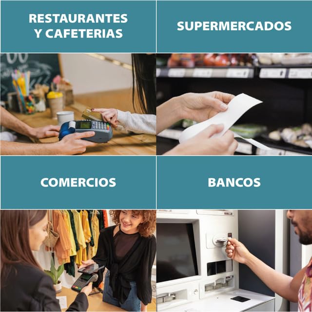 Papel Térmico 112x50mm - 50 Rollos Papel Impresora Térmica - Papel Tickets | Papel Compatible con Impresora, Caja Registradora y Básculas, Sin Bisfenol A, 60 Gr, 75 Metros/Rollo, La Casa del TPV