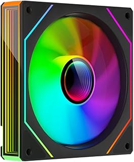 TZMRIT Prism 4MAX 120 mm Infinite Mirror ARGB PC Fan with PWM Control and ARGB Effect (BK, Forward)