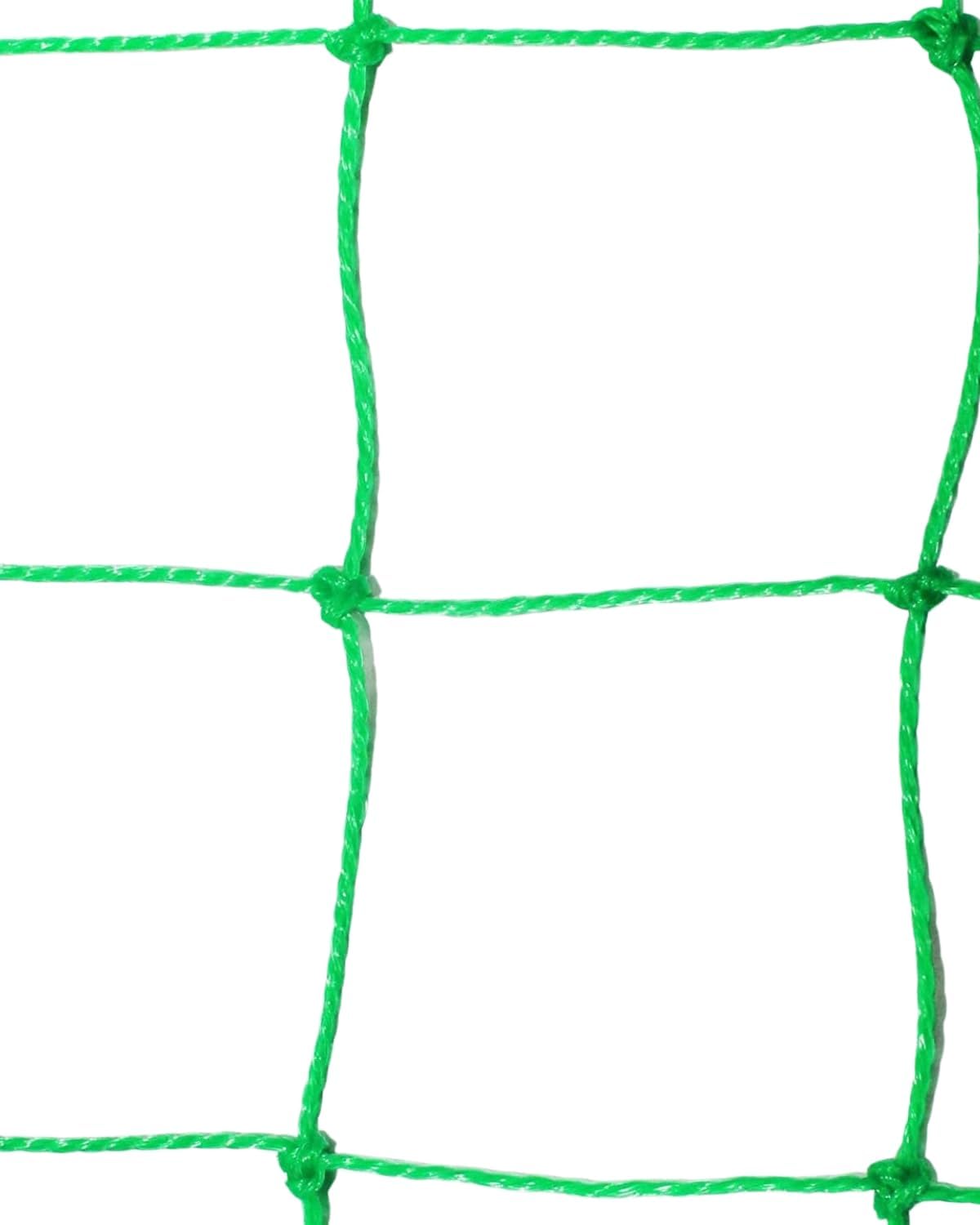 Zhoosh 3 Side Robust Nylon Cricket Net with Roof for Batting Bowling Practice | Green 0.8mm Thick (70x10 feet) 1
