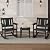 SERWALL 3 Piece Rocking Bistro Set, HDPE Patio Furniture Set with Bistro Table and Chairs for Backyard,Porch, Poolside, Balcony, and Garden- Black