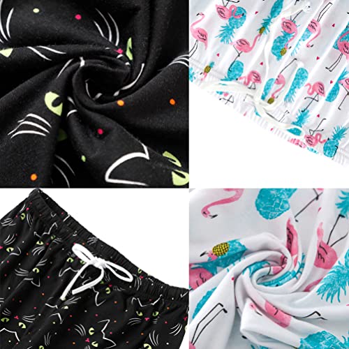 Image of ENJOYNIGHT Women's Capri Pajama Pants Lounge Causal Bottoms Print Sleep Pants