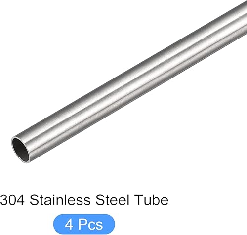 Miniatura 5 de METALLIXITY Tubo de acero inoxidable 304 (0.276 in de diámetro x 0.016 in de pared T x 9.843 in de largo), 4 piezas, tubo recto - para muebles del