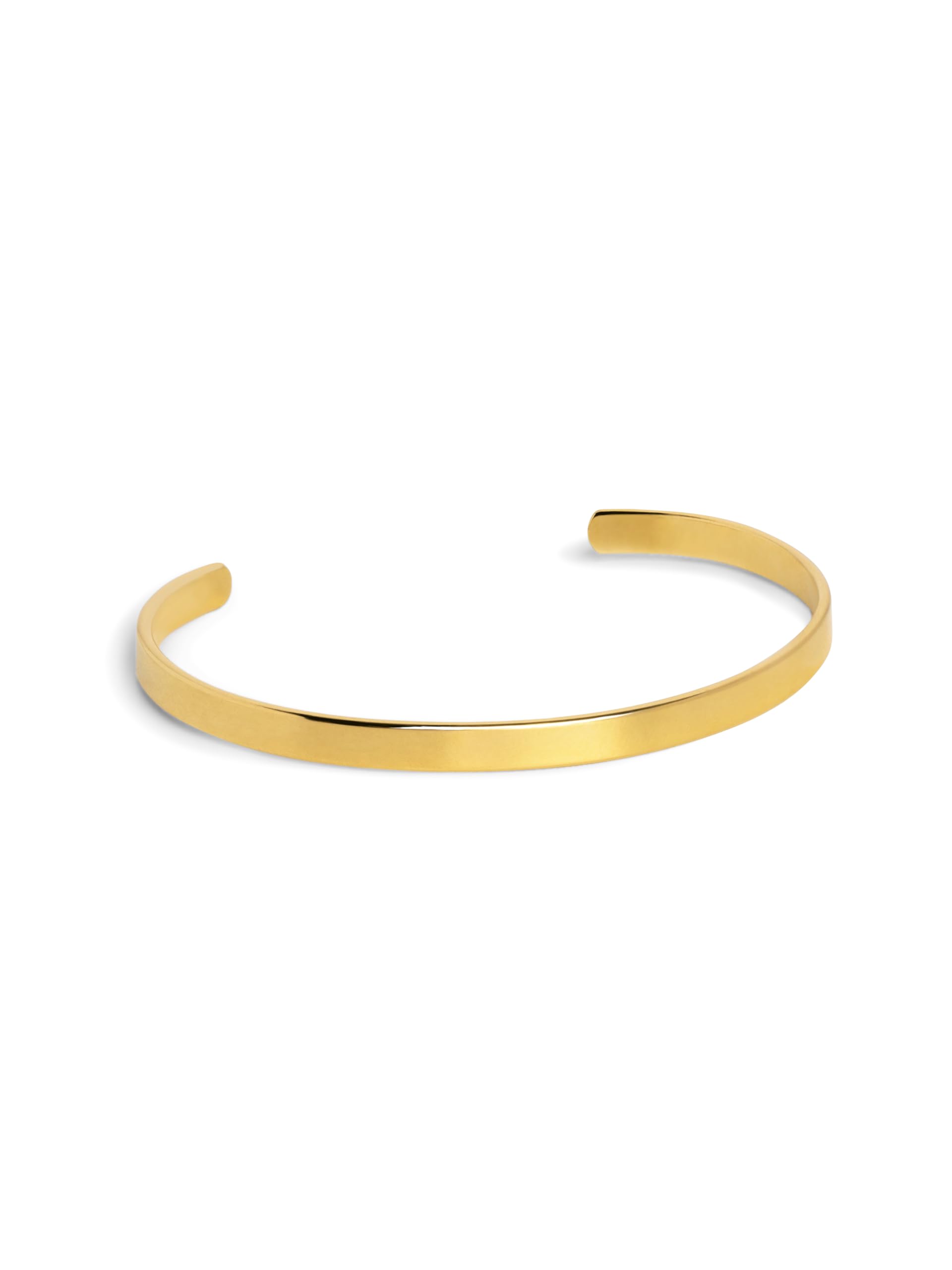 SINGULARU Brazalete Plate. Acero con Acabado en Baño Oro de 18Kt o Acero. Pulsera Rígida y Ajustable con Apertura de 3 cm. Joyas Para Mujer