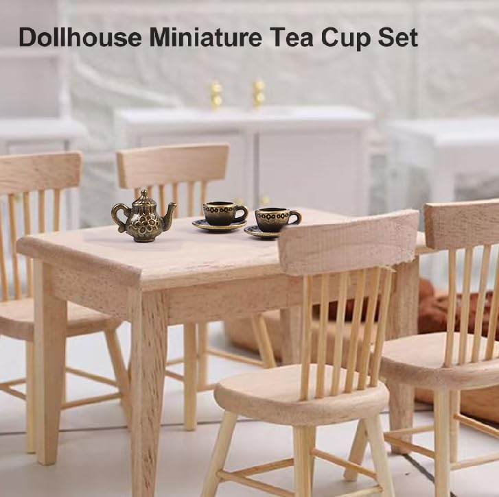 Amazon.com: 3 Pcs Miniature Tea Cup Set 1:12 Dollhouse Vintage