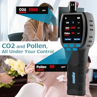 CF‑60 PP Professionale qualità aria misuratore con grafici dei dati sul dispositivo e report esportabili, rilevatore portatile 16 in 1 per AQI, CO2, TVOC, HCHO, PM2.5/10/1.0, polline ecc