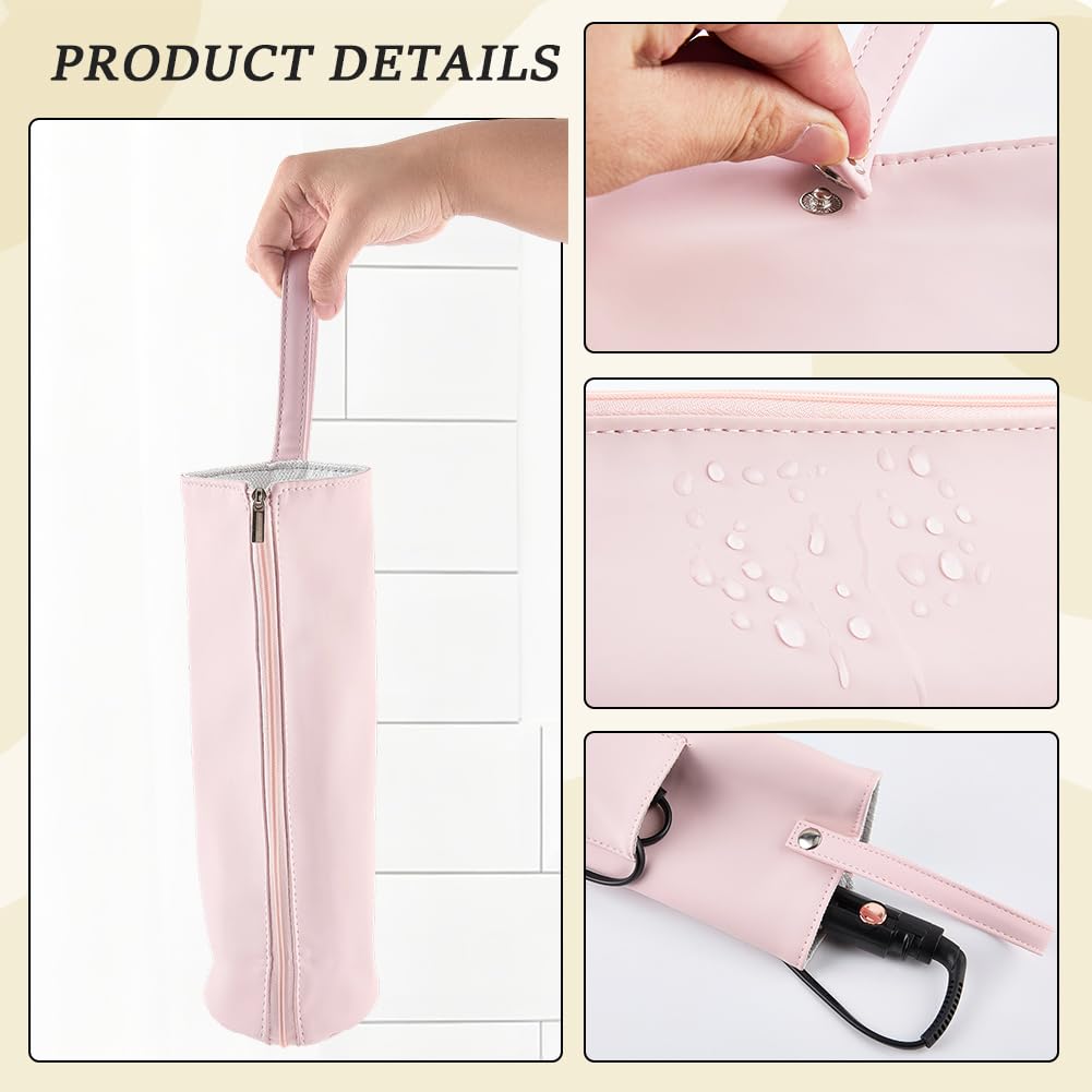 Bolsa de Viaje de Piel Sintética de 29 x 12cm Resistente Al Calor para Guardar Rizadores, Planchas de Pelo Y Otros Utensilios. Funda Organizadora Portátil para Planchas de Pelo