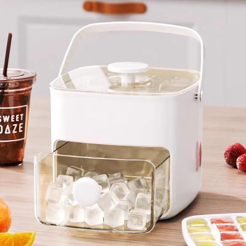 Double Layer Ice Cube Maker with Storage Box, BPA-Free Plastic, Push-Button Release, Transparent Drawer, Carry Handle-picture-14