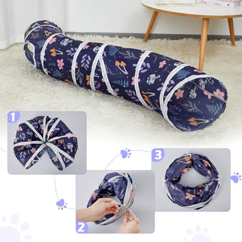 Image of Glittme Cat Tunnel - S-Shape Peekaboo Cat Cave with Toys, Foldable Tubes for Indoor Pets