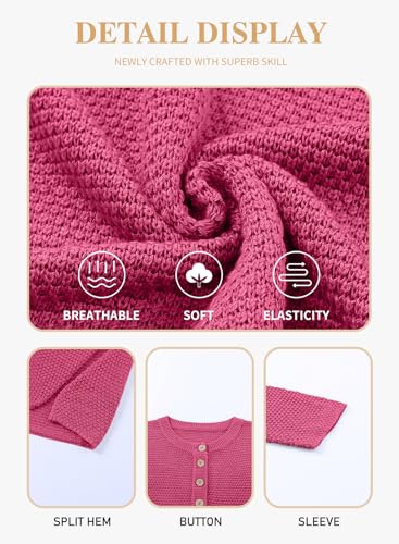Image of Eytino Womens Plus Size Sweaters Casual Long Sleeve Loose V Neck Button Henley Tops Pullover Knit Jumpers,(1X-5X)