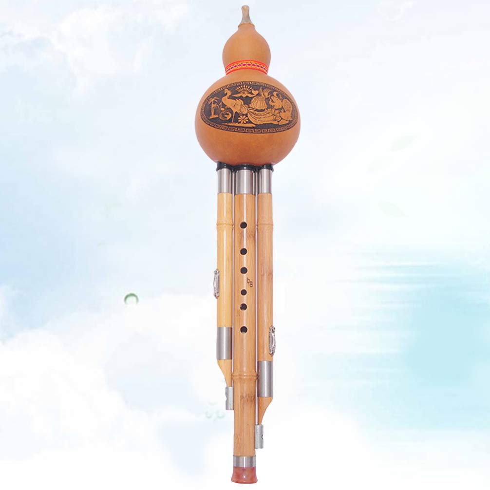 EXCEART Ethnisches Instrument C-taste Hulusi Hulusi-musikinstrument Folk-bawu-flöte Chinesischer Kürbiskürbis Hulusi Kürbisflöte Chinesische Hulusi China Liebhaber Röhrenförmig Hölzern