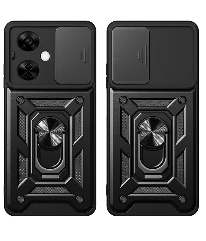 SmartLike Polycarbonate Robot Ring Thunder Case, Shockproof Hybrid Kickstand Back Case Defender Cover For Oneplus Nord Ce 3 Lite 5G - Black (Sliding Camera Window) (B0CQXVDFMP) Amazon Price History, Amazon Price Tracker