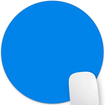 Blue Round Mouse Pad, 7.9" Diameter & 0.12" Thickness 200mmx200mmx3mm, Non-Slip Rubber Base & Smooth Fabric Surface Cute Circular Blank Desk Mat for Laptop
