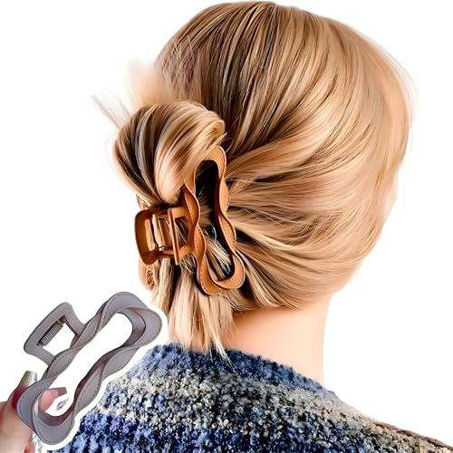 Image of 4pcs Hair Claw Clips for Women and Girls 4 Inch Nonslip Strong Hold Neutral Matte Hair Accessories for Wedding