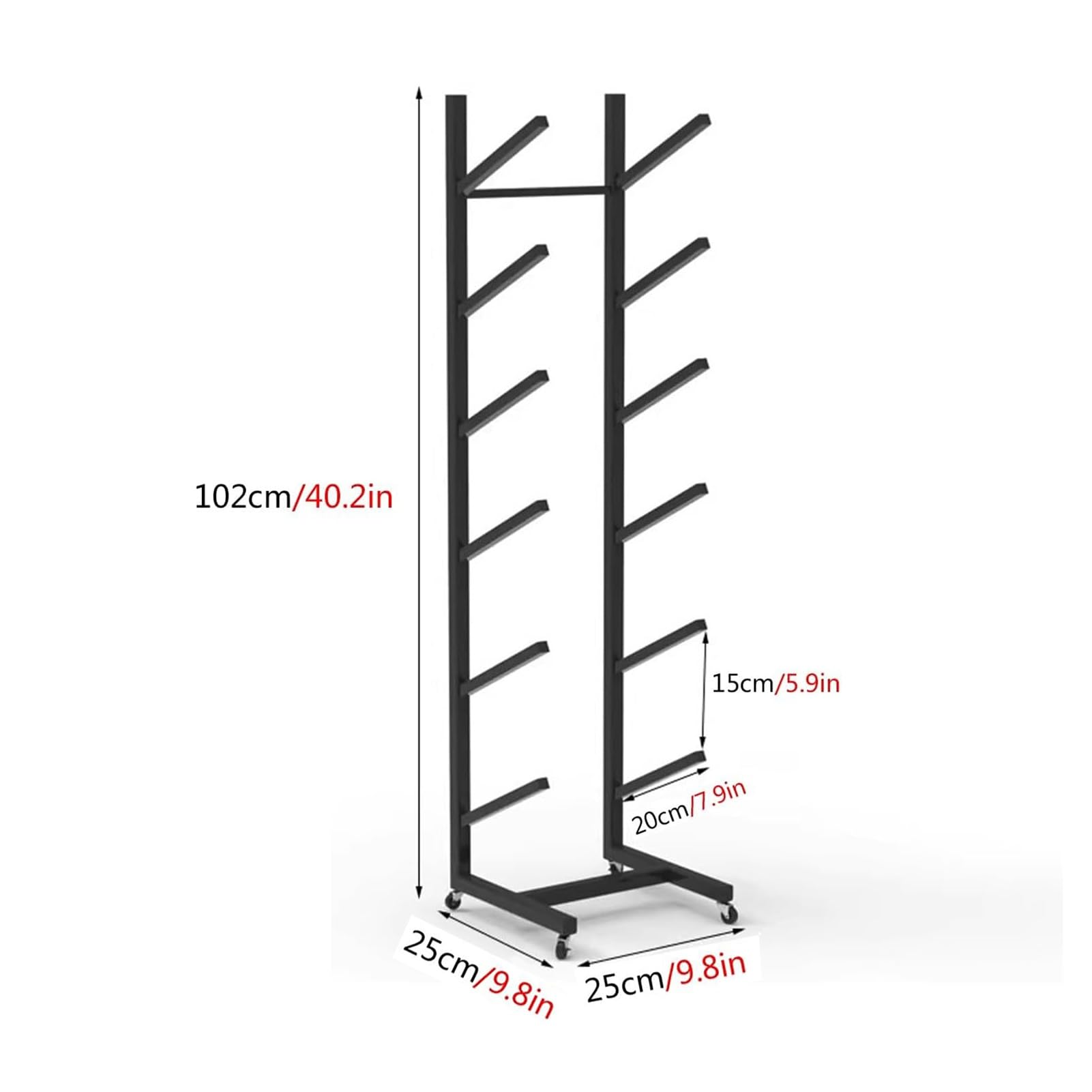 HOFSSI Skateboard Rack Floor Stand?Skateboard Organizer,Snowboard Storage Rack Free Standing, Skateboard Display Stand for Home Gym/Studio Corner(102x25x25cm)