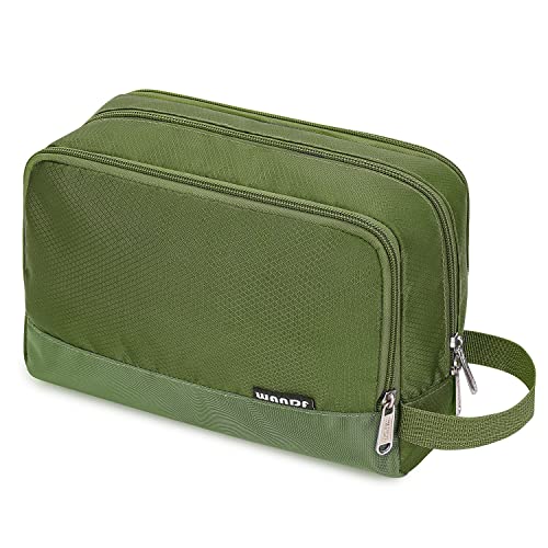 Image of WANDF Travel Toiletry Bag for Men, Small Dopp Kit for Toiletries | Water-Resistant Fabric, Travel Bag for Toiletries, Compact Storage, Shaving Accessories, Weekend Trips