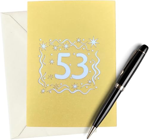 Miniatura 6 de ALPHAK Tarjeta desplegable 3D de feliz cumpleaños 53, tarjeta de felicitación 3D de cumpleaños, regalos de cumpleaños 53