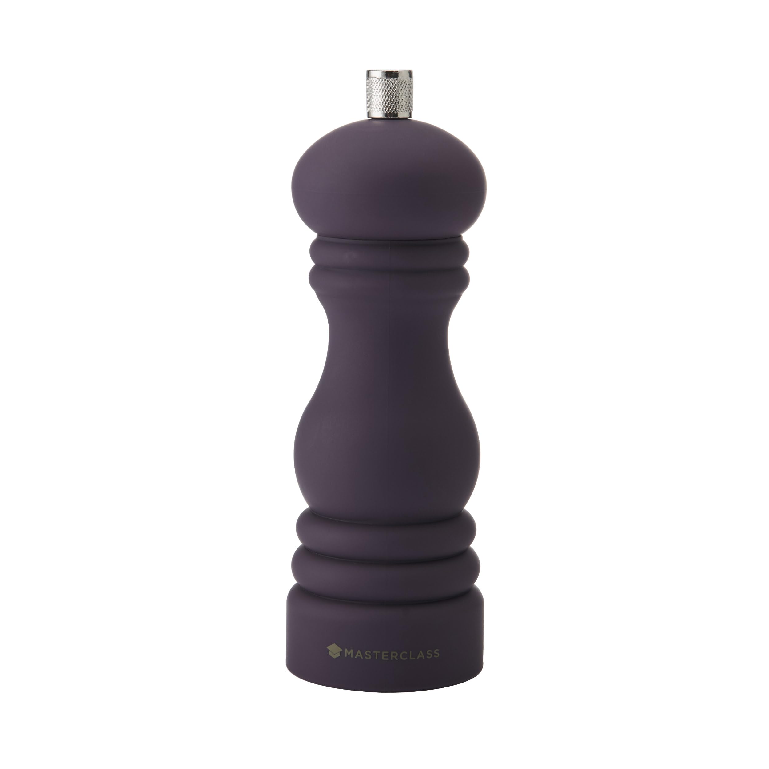 MasterClass Salt or Pepper Mill with Interchangeable Caps, Purple Capstan Mill with Manual Ceramic Grinder, 17cm