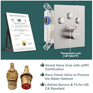 Full body shower system12 inch rain showerhead with handheld and 6 jets spraymultiple functions simultaneous use shower faucet set with thermostatic valve body trim kit brushed nickel  urban country home decor