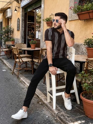 Image of fanideaz Branded Mens Half Sleeve Cotton Striped Polo T-Shirt for Mens || Polo Tshirt for Men || Branded Tshirt for Men