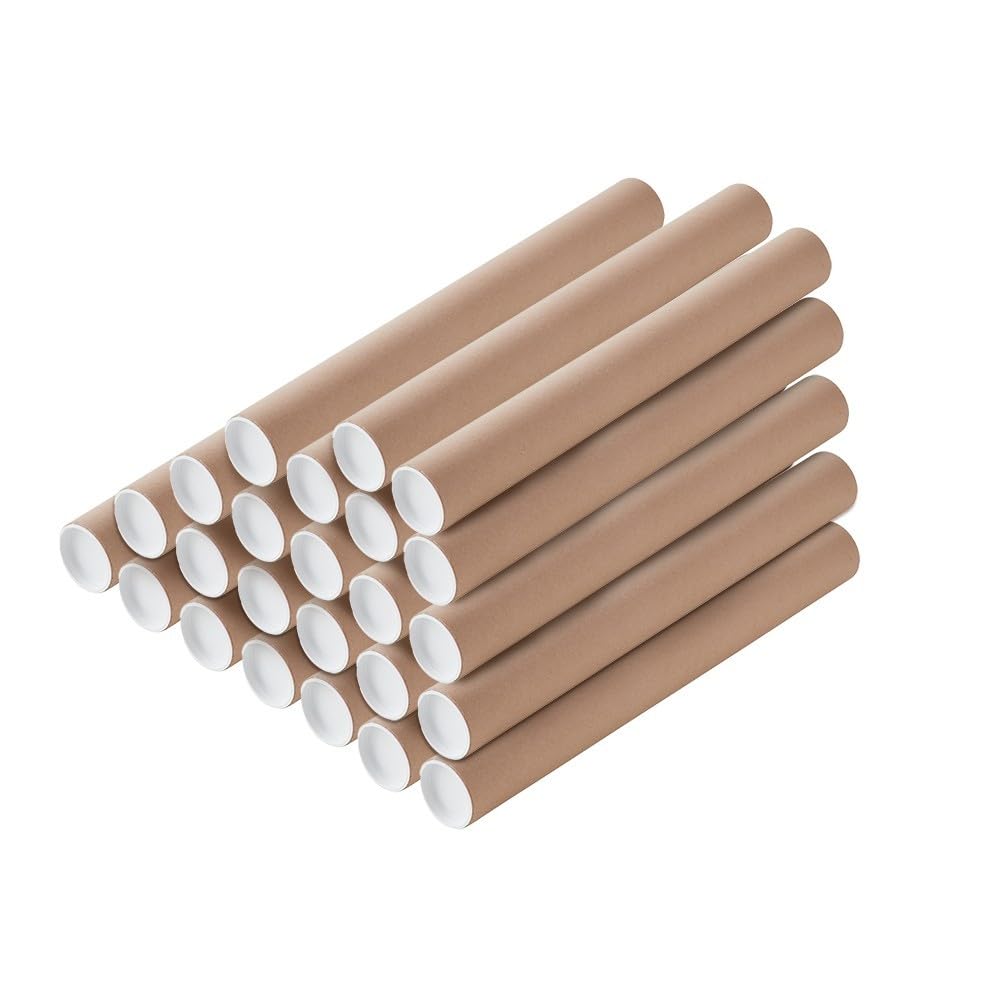 Lot 12 tubes emballage expédition ø6 x 50 cm avec capuchon pour affiche poster