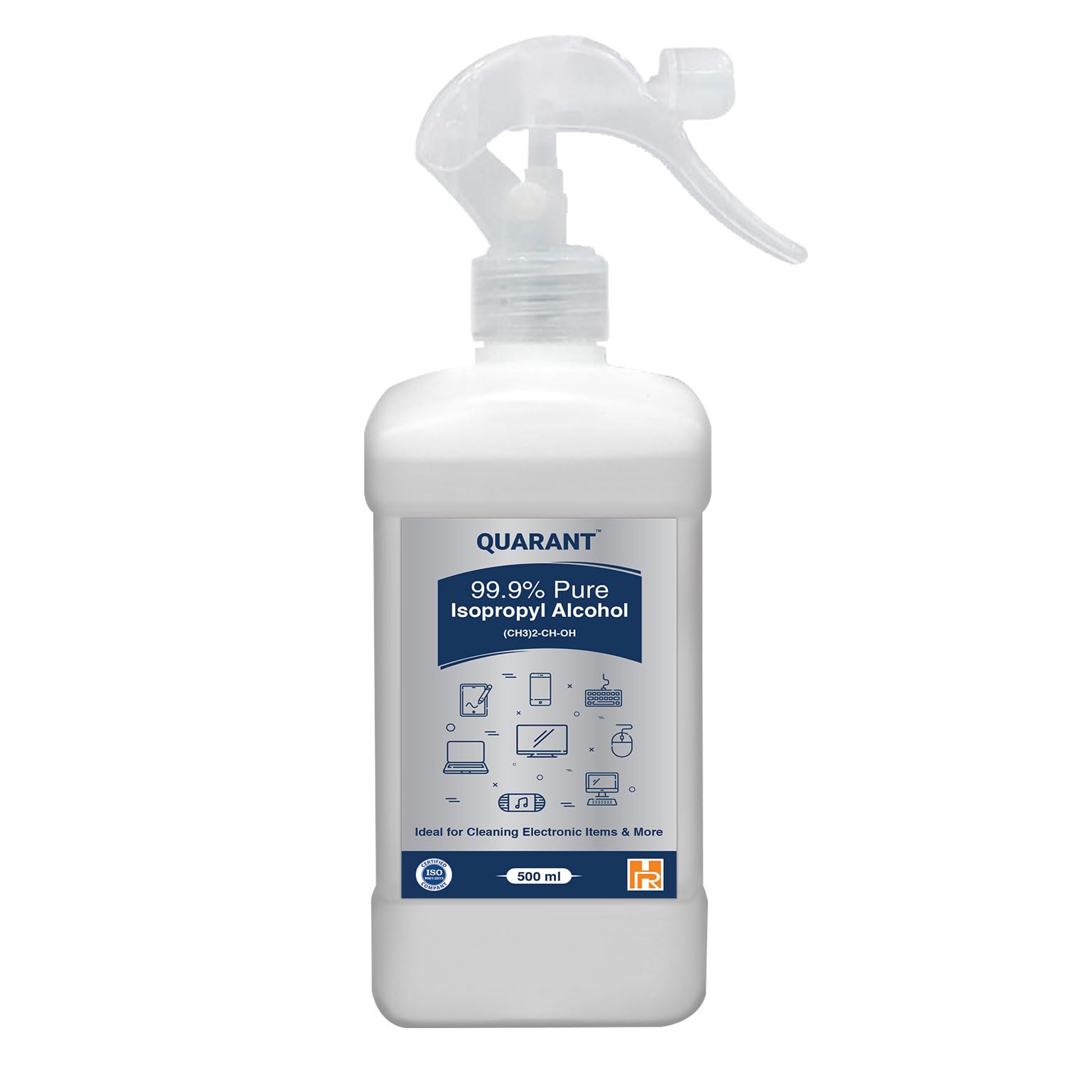 QUARANT 99.9% Pure Isopropyl Alcohol (IPA) for Rubbing or Cleaning Electronics & More, 500 ml Trigger Spray Bottle