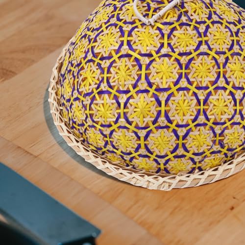Cesta tejida de bambú para proteger comida de insectos en cocinas y terrazas 5