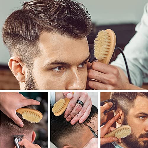 5 Pcs Escova de cabelo de cerdas de javali,Escovas de estilo para desembaraçar com alças ergonômicas