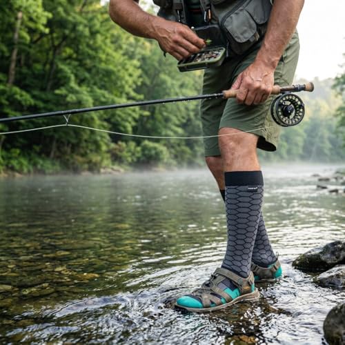 Image of RANDY SUN Waterproof Socks, Unisex Hiking Wading Trail Running Kayaking Crew Socks