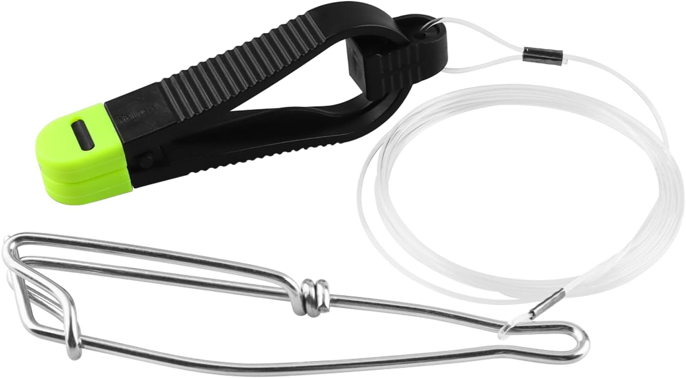 QQZ Downrigger Release Clip, 1173 Power Grip Plus with 48" Leader & Cable Snap, Stacking Self-Locating Snap, Adjustable Tension, No Line Damage, Easy Retrieve for Trolling