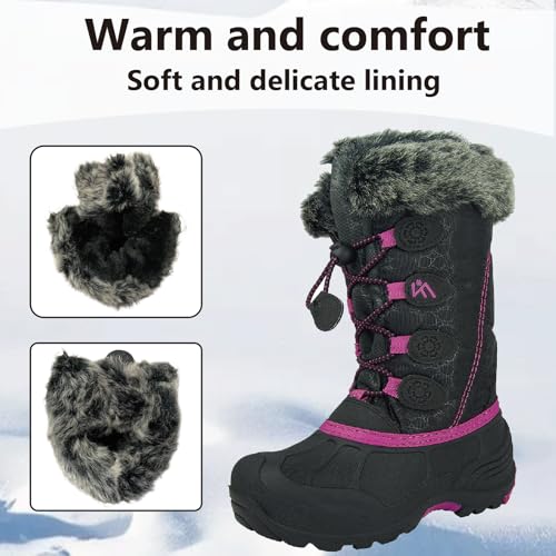 Snow Boots Kids Waterproof Durable and Slip Resistant Winter Snow Boots for Boys and Girls with Insulated Fleece Lining Perfect for Snowy Adventures Ideal Snow Boots toddler to Keep Feet Warm and Dry3