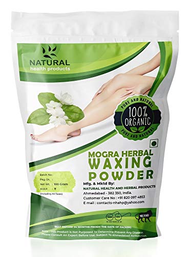 NATURAL HEALTH PRODUCTS MOGRA HERBAL WAXING POWDER FOR NATURALLY INSTANT REMOVER OF HAIR, D-TAN SKIN & DEAD CELL FOR ALL TYPES OF HAIR & SKIN – 100G