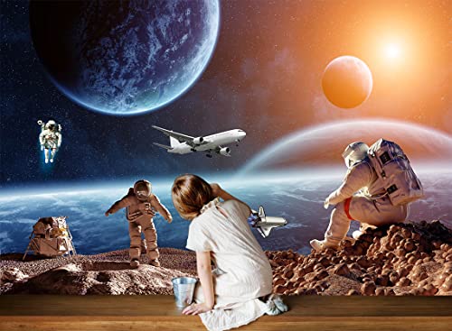 Fototapete Schlafzimmer 200x140cm 3D Fantasy-Universum - Astronaut Wanddekoration