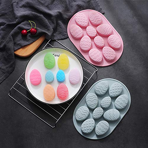Easter Silicone Cake Mold Diy Easter Egg Chocolate Mold Candy Molds 2Pcs 10 Cavities Gingerbread Baking Tools 3D Fondant Sugar Mold For Easter Cake Decorations Holiday Accessories #TOP6